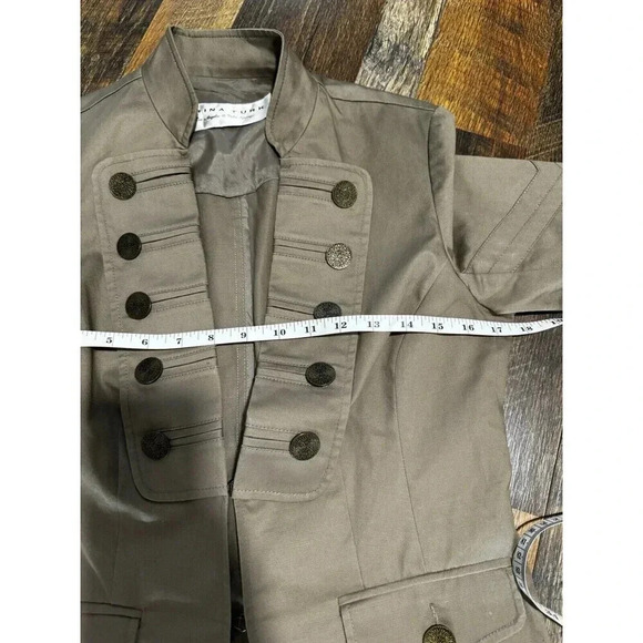 Trina Turk Size 2  Tan Beige Single Button Knit Blazer Small  Jacket NICE - Picture 6 of 7